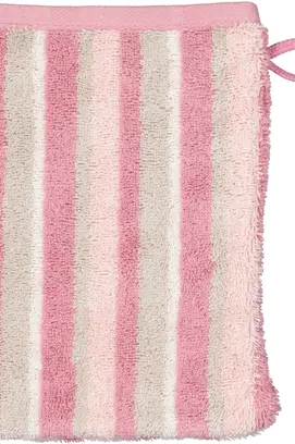 Cawo Breeze Streifen Washandje 16x22 blush