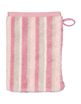 Cawo Breeze Streifen Washandje 16x22 blush