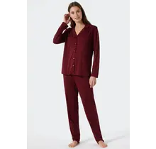 Schiesser Pyjama long 178056 rouge vin 46/3XL