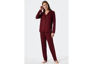 Schiesser Pyjama long 178056 rouge vin 46/3XL