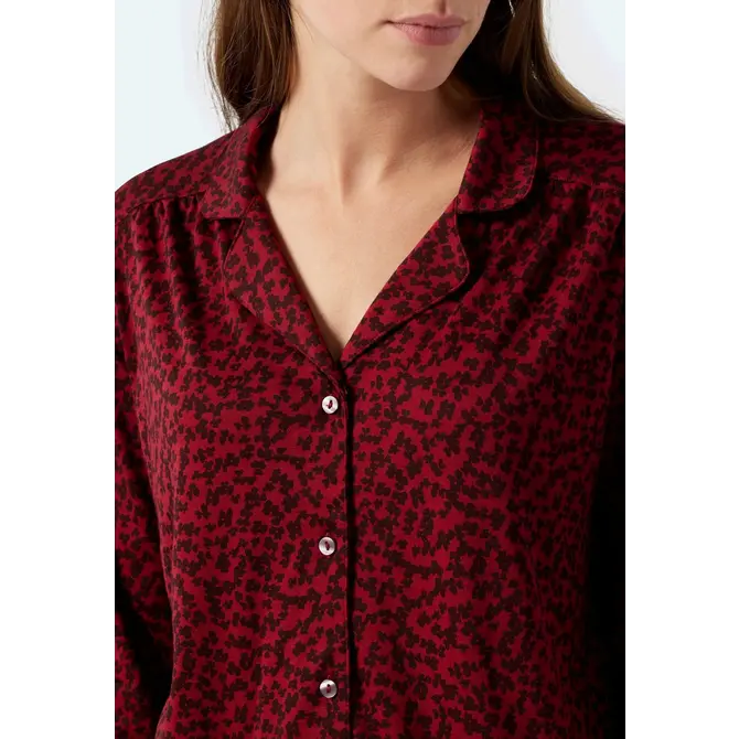 Schiesser Pyjama long 178056 rouge vin 46/3XL