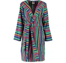 Cawö Ladies Bathrobe Short with Hood 7049 Multi 42
