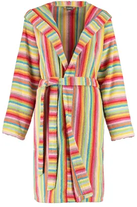 Cawö Dames Badjas met Capuchon kort 7082  Multi 38