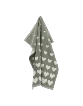 Bunzlau Castle Keukendoek Hearts Dark Green