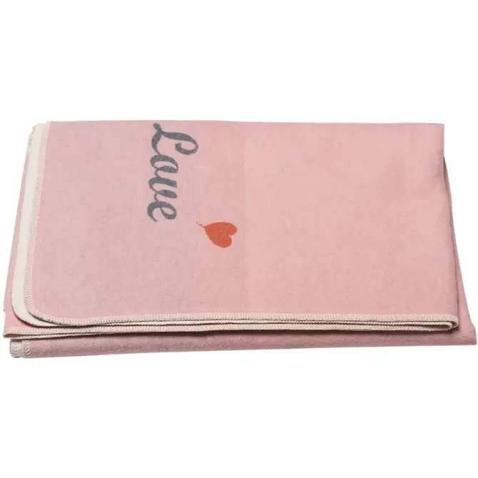 David Fussenegger SILVRETTA cotton plaid - peace 200x140 cm rosé