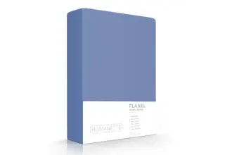 Romanette flanel hoeslaken Jeans 80x200