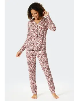 Schiesser Pyjama lang plum 176996 46/3XL