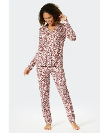 Schiesser Pyjama lang plum 176996 46/3XL