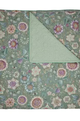 Pip Studio Viva Las Flores Quilt Green 220x260 cm