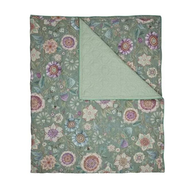 Pip Studio Viva Las Flores Quilt Green 220x260 cm