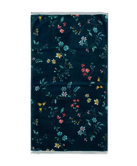 Pip Studio handdoek Les Fleurs Dark Blue 55x100