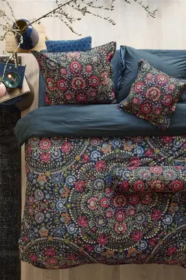 Pip Studio Il Ricamo Housse de couette Dark Blue 260x200/220 cm