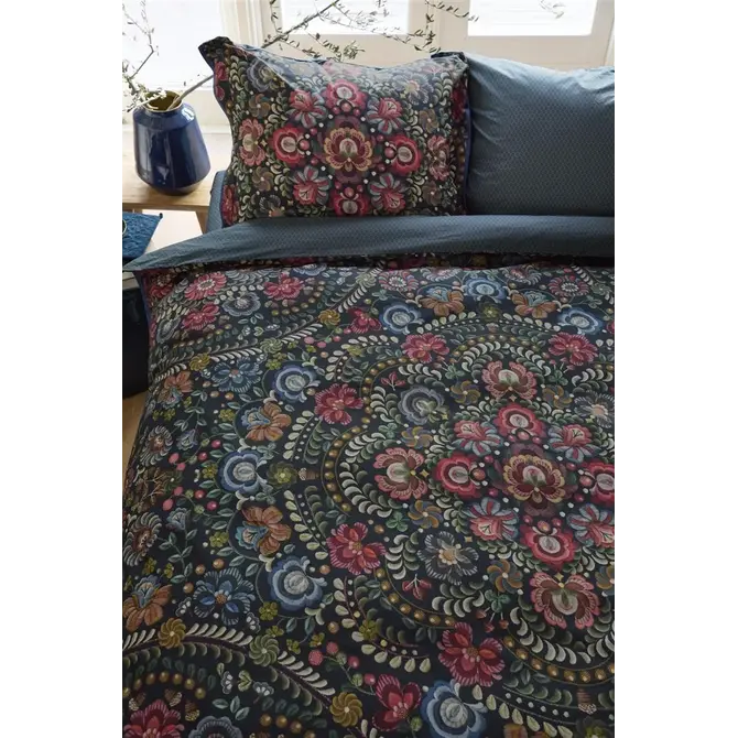 Pip Studio Il Ricamo Housse de couette Dark Blue 260x200/220 cm