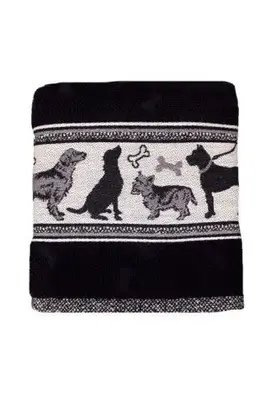 Bunzlau Castle Kitchen Towel Dogs Black (essuie-tout en forme de château)