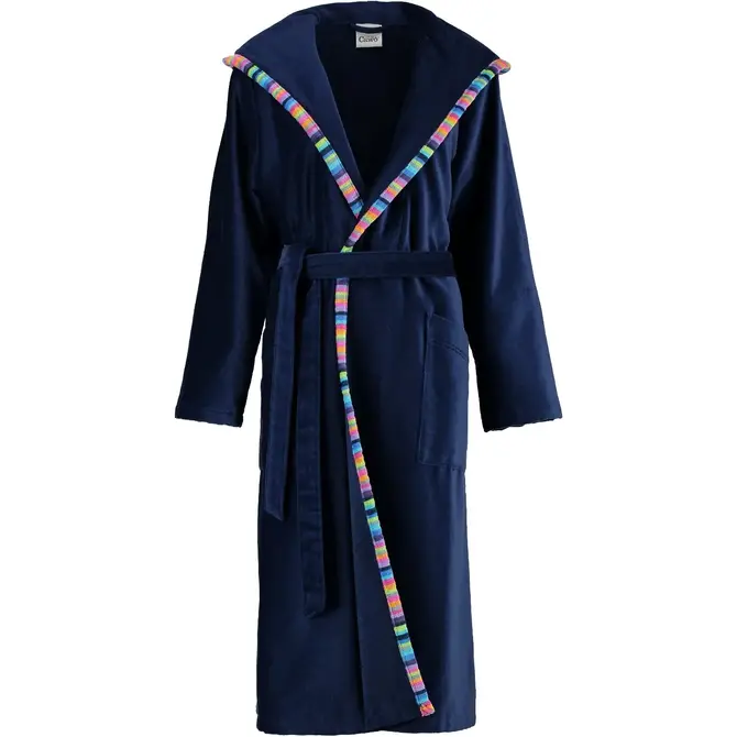 Cawö Dames Badjas met Capuchon 1459 - Marine 42