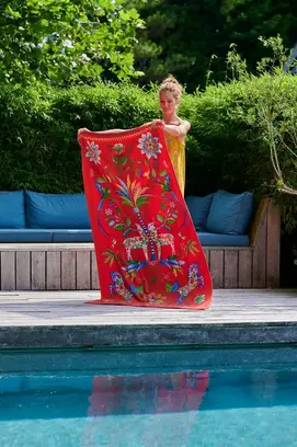 Pip Studio strandlaken Curio Beach Orange 100x180