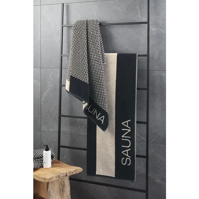 Cawö Saunahanddoek 6220 Natur Schwarz 80x200 Cawö Saunahanddoek 6220 Natur Schwarz 80x200