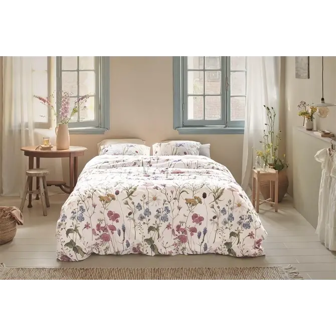 Ariadne at Home Housse de couette Bloom White 140x200/220 cm
