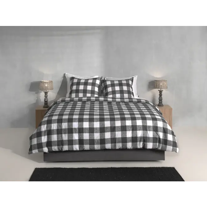 Zo ! Home Quattro di Lino housse de couette 140x200/220 Dark Grey