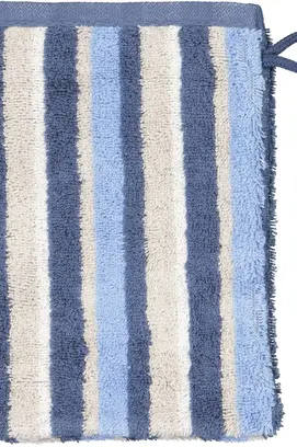 Cawo Breeze Streifen Washandje 16x22 sky