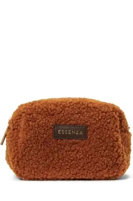 Essenza Lucy Teddy Make-up Bag L: 15 - W: 10 - H: 10 Leather brown