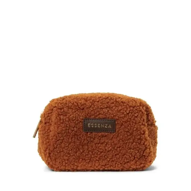 Essenza Lucy Teddy Make-up Bag L: 15 - W: 10 - H: 10 Leather brown