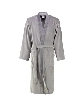 Cawö Heren Badjas 5840 Velours Kimono Stein 58