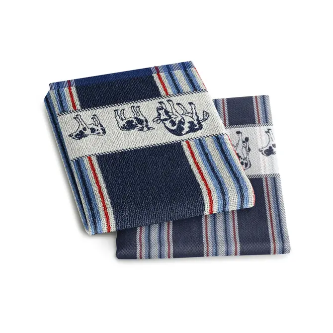 DDDDD torchon frison 60x65 bleu