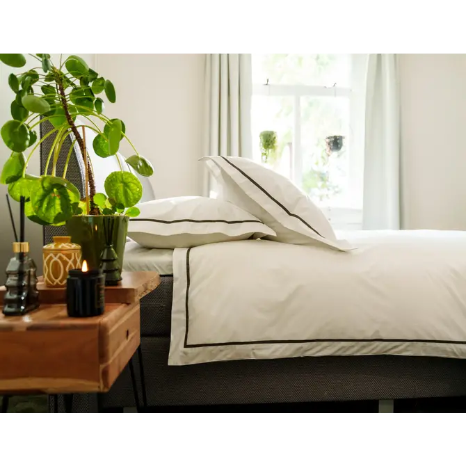 Kayori Yoichi Housse de couette Coton Percale 200x200/220 Blanc