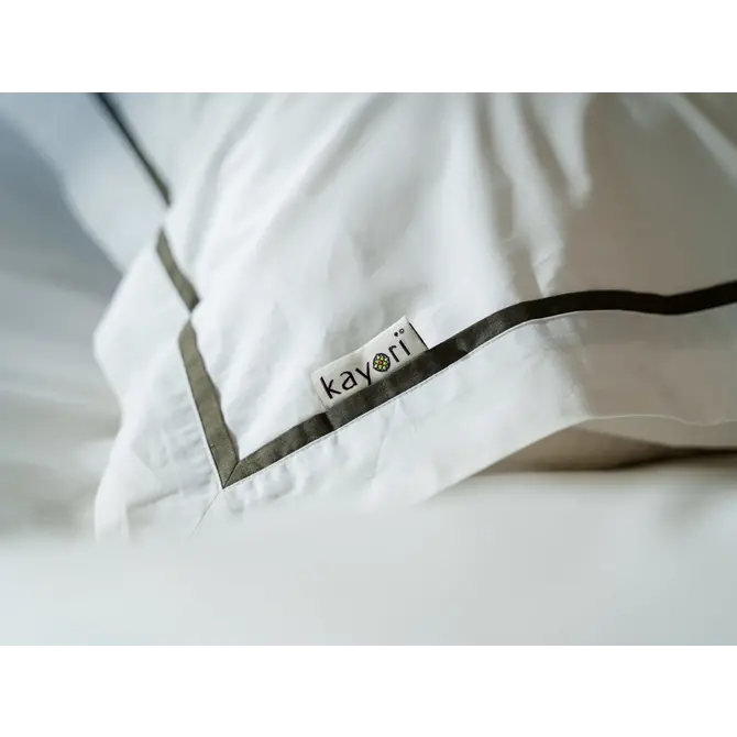 Kayori Yoichi Housse de couette Coton Percale 200x200/220 Blanc