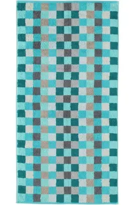 Cawö Unique Karo Handdoek türkis