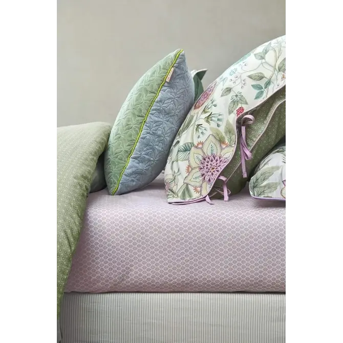 Pip Studio Hoeslaken Thousand Leaves Lila 180x200 cm Hoekhoogte 25 cm