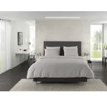 Yellow Oxford Dekbedovertrek 140x200/220 Dark Grey