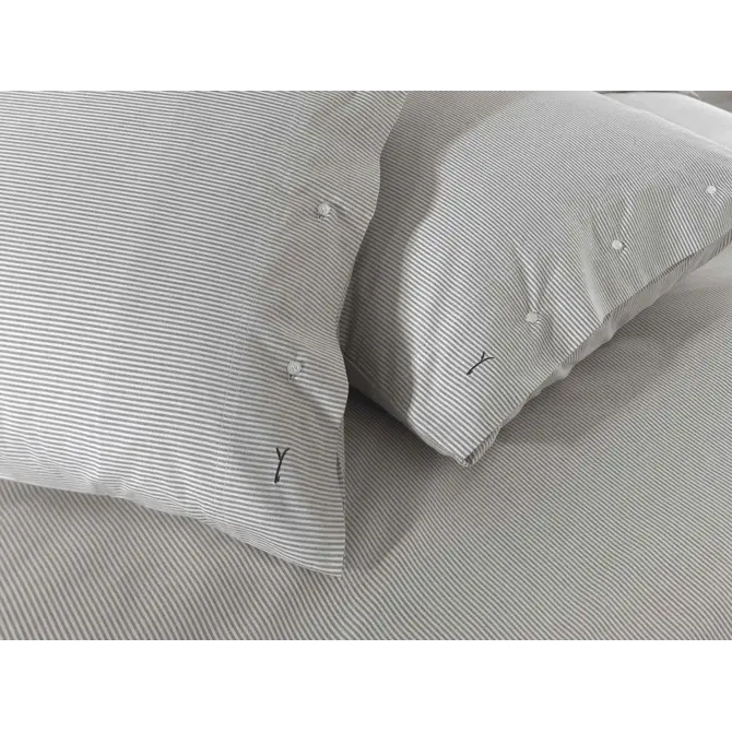 Housse de couette Yellow Oxford 140x200/220 Dark Grey