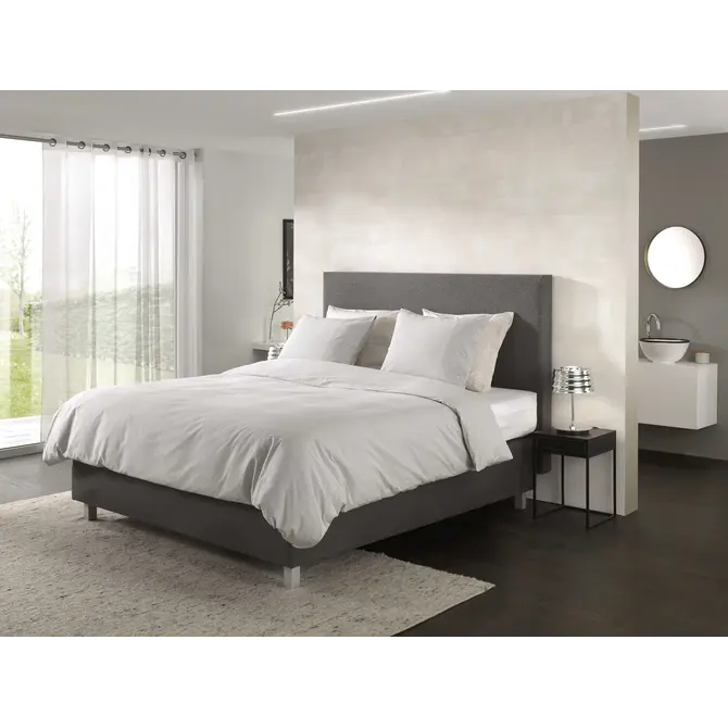 Yellow Oxford Dekbedovertrek 140x200/220 Dark Grey