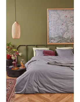 At Home by BeddingHouse One Colour Dekbedovertrek - Zwart 240 x 200/220 cm