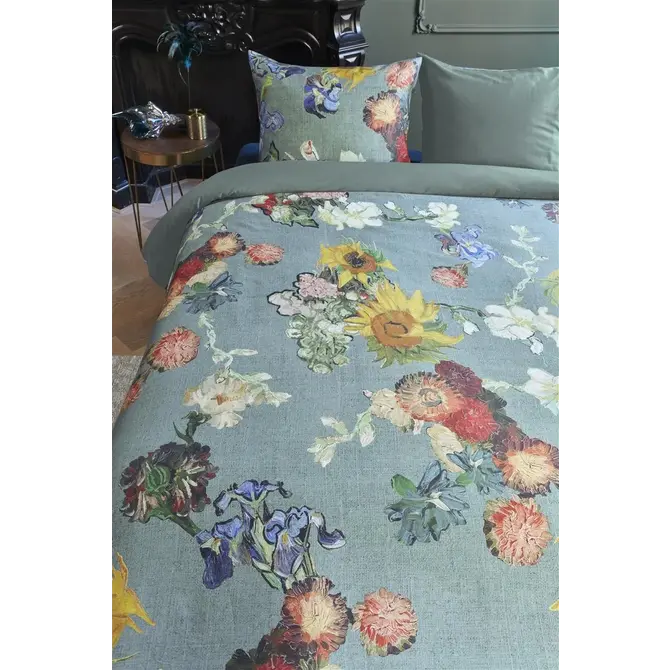 Beddinghouse x Van Gogh Museum Partout des Fleurs - Green 140x200/220 cm