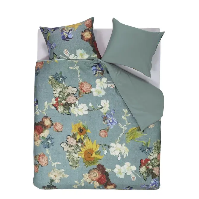 Beddinghouse x Van Gogh Museum Partout des Fleurs - Green 140x200/220 cm
