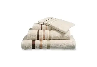 Vandyck Prestige Lines Cream Tan Douchelaken 70x140