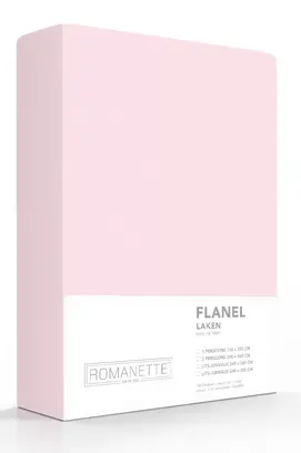 Drap de flanelle Romanette rose 180x290