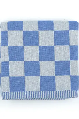 Bunzlau Castle theedoek Block royal blue 65x65