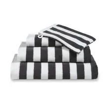Vandyck Verona Stripes Washandje 16x22 off black
