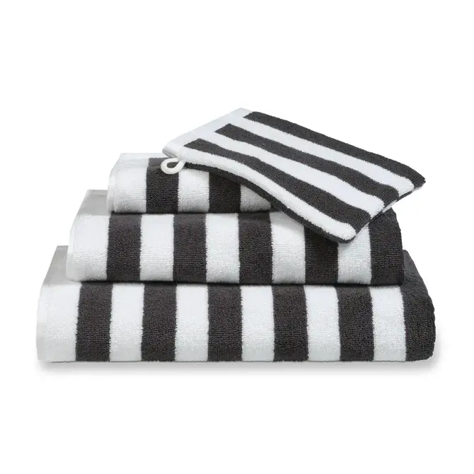 Vandyck Verona Stripes Washcloth 16x22 off black