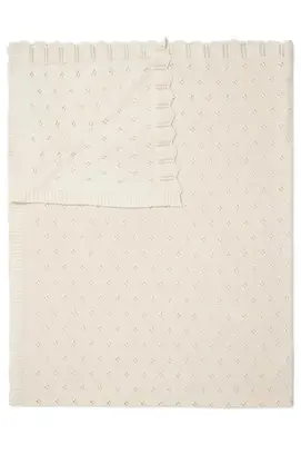 Essenza knitted Ajour plaid Antique white 130x170