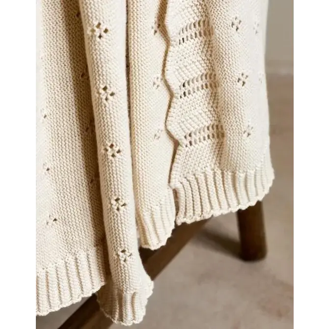 Essenza tricot Ajour plaid Blanc antique 130x170