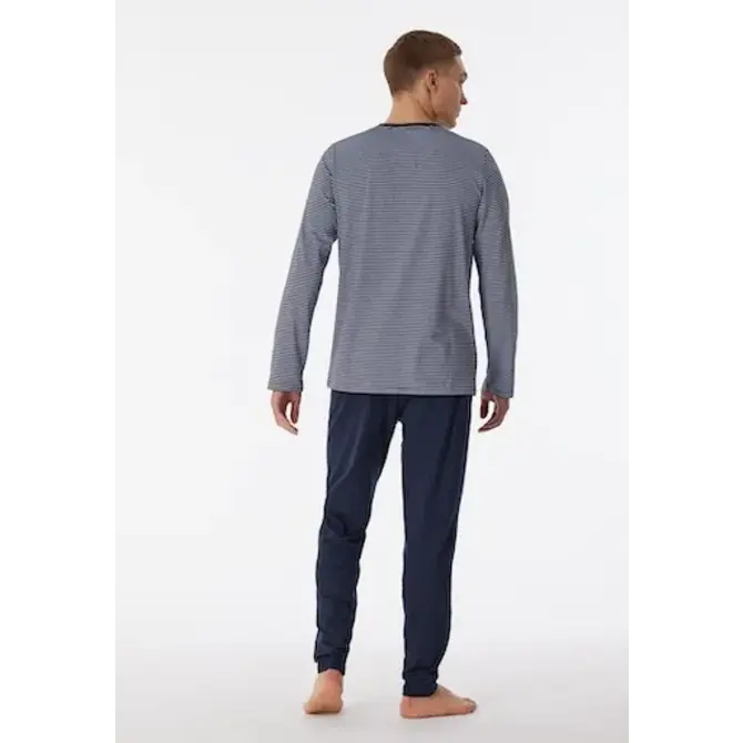 Schiesser Pyjama long bleu nuit 180258 54/XL