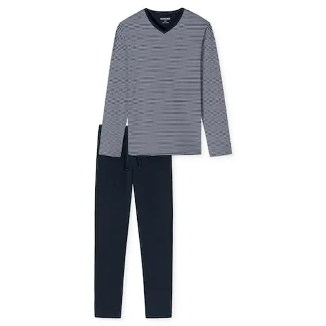 Schiesser Pyjama long bleu nuit 180258 54/XL