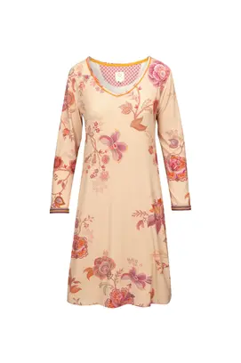 Pip Studio Danai Long Sleeve Nightdress Cece Fiore White Pink M