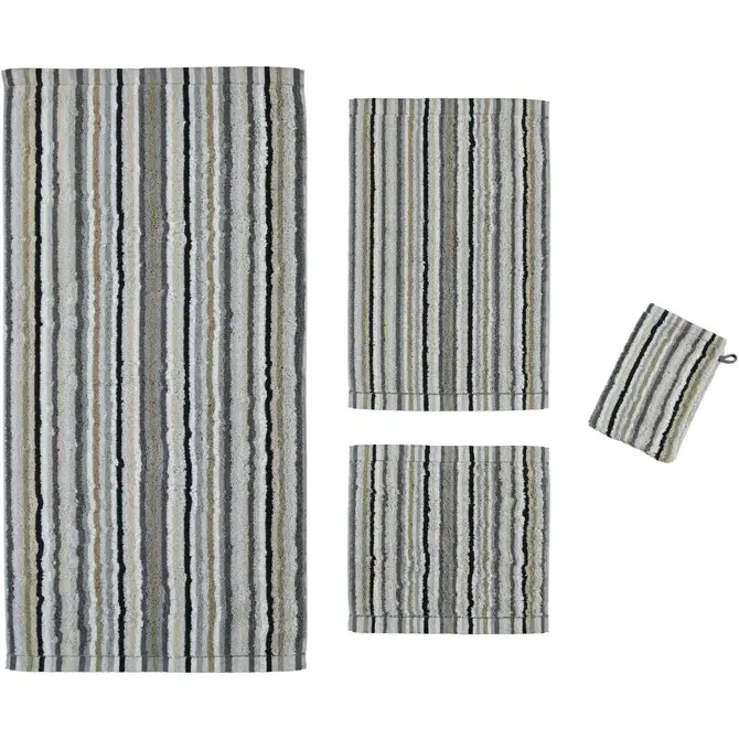 Cawo Lifestyle Streifen Gastendoekje 7048 Kiezelsteen-37 30x50