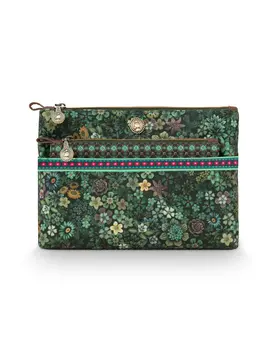 Pip Studio Cosmetic Bag Combi Tutti i Fiori Green 26x18x7.5cm/22x13x1cm